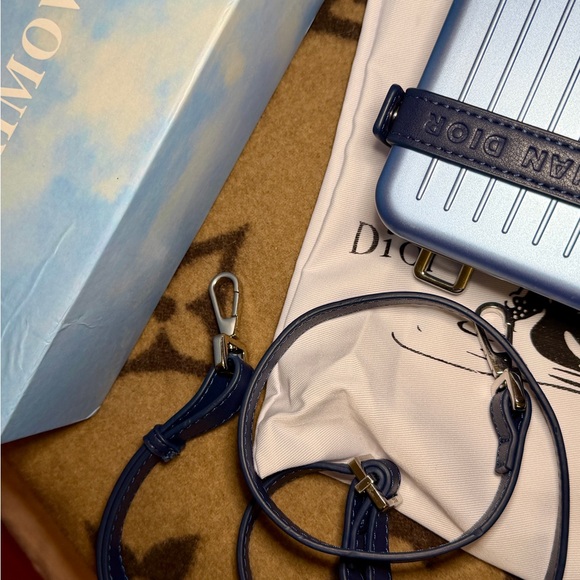 D.I.O.R Rimowa Metallic Blue Bag Wallet with Strap - Picture 11 of 13